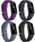 Dirrelo Compatible avec Fitbit Charge 3/Fitbit Charge 4 Bracelet pour Femmes Hommes, 4 Pack Étanche Remplacement de Silicone Réglable Sport Bracelets pour Charge 3/4/SE, Noir+Prune+Bleu Ardoise+Bleu S
