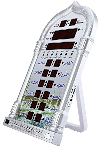 Jadeshay Muslim Wecker, Gebetsuhr Wandkalender Automatische Muslim Islamische Uhr Mit Azan Uhr mit EU-Stecker 110-240V