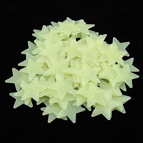 100 Stück Wand Glow In The Dark Stern Aufkleber Aufkleber Leuchtende Sterne Fluoreszierende nachtleuchtende Aufkleber für Home Art Decor Decke Wanddekoration Kinder Babys Schlafzimmer Zimmer Dekoratio