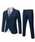 YND Herren Slim Fit 3-teiliger Anzug, Ein-Knopf, solide Jacke, Weste, Hose Set mit Krawatte, dunkelblau, XL