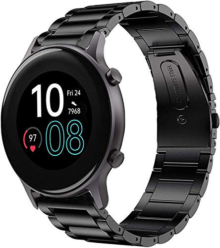 SkyBand Metallo Acciaio Moda Cinturino Compatibile per SmartWatch UMIDIGI Uwatch 3S (Nero)