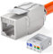 hb-digital 1x Module Keystone RJ45 CAT 6a Prise Réseau 10 Gbit/s STP Blindé AWG 22-24 Connexion LSA Sans Outil pour Câble Ethernet LAN, Panneau de Brassage et Prise Murale