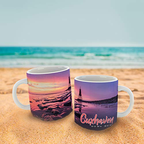 Cuxhaven Tasse mit Motiv Nordlicht Kugelbake | Sonnenuntergang, Motivtasse, Teetasse, Kaffeebecher, Kaffeetasse