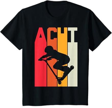 8. Geburtstag Retro Roller Fahrer Scooter Jungs Kinder T-Shirt