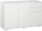 HOMCOM Buffet Meuble de Rangement 2 tiroirs coulissants 3 Portes étagère réglable Panneaux de Particules 117 x 36 x 74 cm Blanc