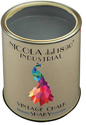 Vernice Vintage Chalk Shabby a Base di Acqua, per Interni ed Esterni, Aspetto Opaco, Made in Italy, Colore Industrial - Formato 0,25 lt
