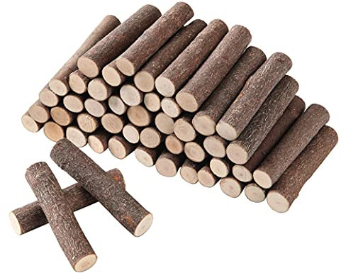 LAZACA Holzstäbchen zum Basteln Zweige Handwerk Log Sticks Natürliche Baumrinde Rustikale Wohnkultur DIY (Länge 5cm/40 Stück)