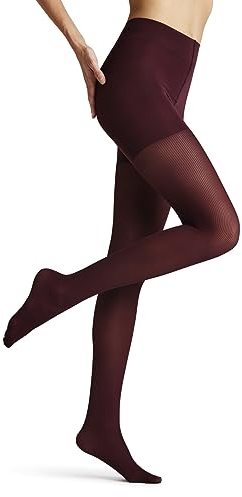 FALKE Damen Strumpfhose Rib Shaping 50 DEN W Ti halb-blickdicht mit Shapingeffekt 1 Stück, Rot Barolo 8596, M-L
