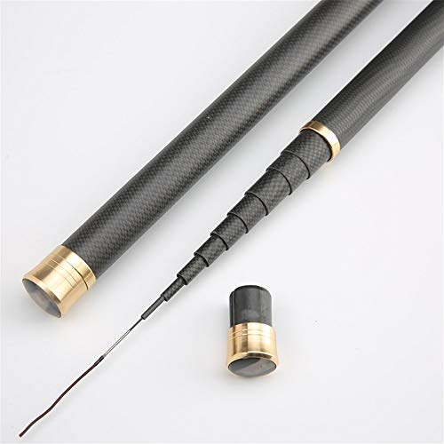 Sparrow Angel Karpfenrute Super Light Hart Carbon Fiber Hand Angelrute Teleskop Angelrute 2.7M 3.6M 3.9M 5M 5.4M 6.3M 7.2M 8M 9M 10M Stream-Rod (Color : Black, Size : 5.4m)