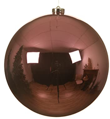 Kaemingk Weihnachtskugel Kunststoff 14cm x 1 Stück Christbaumkugeln XL bruchsicher pink rosa Lippenstiftrosa