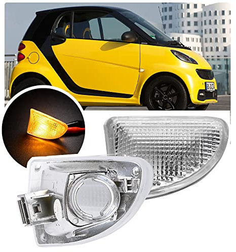 NSLUMO Seitenblinkergehäuse für Smart Fortwo 451 MK1 MK2 2007-2015 Blinker-Repeater-Licht-Seitenmarkierungs-Blinker-Licht 2pcs klare Linse