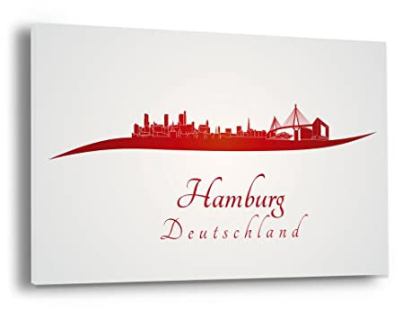 Hustling Sharks® Wandbild Stadtmotiv als XXL Wandbild Hamburg - Querformat, Stadt Bilder, Wandbild Stadt, Bild Hamburg, Wandbild Hamburg, Leinwandbild Hamburg, Wanddeko XXL, Deko (45x30cm)