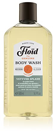 Floïd Vetyver Splash Body Wash (500 ml), Duschgel für Männer reinigt, spendet Feuchtigkeit & klärt, ohne auszutrocknen, nährende Hautpflege mit elegant-raffiniertem Duft