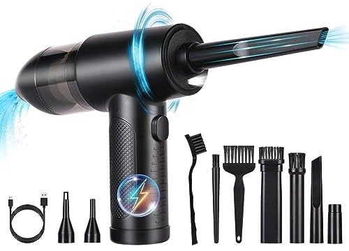 URAQT Aspirapolvere per Computer 2 in 1, Mini 91000 RPM Soffiatore Aria Compressa Elettrica USB Ricaricabile, Rimuovi Polvere Auto e Tastiera PC