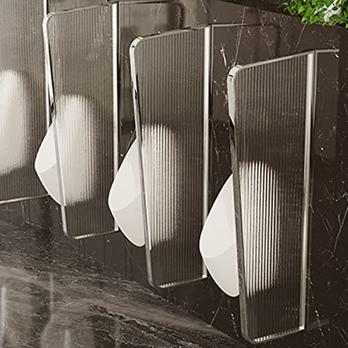 Doorhighpeak 3 STÜCK Urinal-Bildschirm WC-Trennwand Raumteiler, Sichtschutz aus gehärtetem Glas für Badezimmer, gewerblicher Wandteiler Home Decoration Sichtschutzwand, Edelstahlrahmenschirm