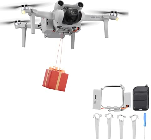 iEago RC Drone Airdrop para DJI Mini 3 Pro/Mini 3 dispositivo de entrega de carga útil, dispositivo de transporte, sistema de liberación de pesca con accesorios de tren de aterrizaje