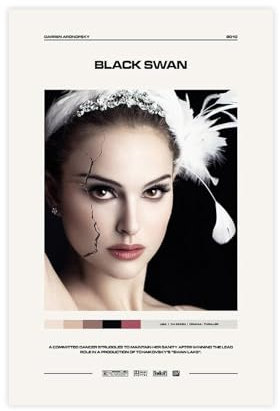 OWNPET Natalie Portman Black Swan Film-Leinwand-Poster, Wandkunst, Dekordruck, Bild, Gemälde für Wohnzimmer, Schlafzimmer, Dekoration, ungerahmt, 40 x 60 cm