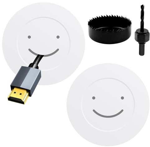 Bestong TV Wire Hider Kit for Wall Mount TV - in Wall Cable Management Kit with 2 Pass Throughs, Locking Brackets, and Hole Saw Drill Attachment