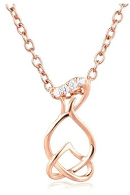 Epinki Gelbgold 375 9K Damen Kettenanhänger, Herz-Form Halskette mit Moissanit, Au750 Gold Statement Kette Anhänger Echt Schmuck