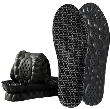 Memory Foam Insoles, Cuttable Anti-Fatigue Pain Relief Massage Insert, Cushion Replacement Soles for Trainers Sneakers Sports Shoes Work Boots for Men & Women(UK7-UK9.5)