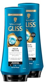 Gliss Spülung Aqua Revive (2x 200 ml), Haarspülung mit Hyaluron-Komplex & Meeresalge für normales bis trockenes Haar verleiht eine Extraportion Feuchtigkeit & gesunden Glanz