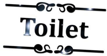 ORFOFE Adesivo Murale Toilette Decorazione Creativa in Acrilico per Bagno Wc Toilette Design Moderno Elegante in Nero Autoadesivo Facile da Applicare