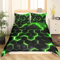 Tabeskly Hexagon Raum Geometrie Jungen BettwäSche Kinder KinderbettwäSche Bed Duvet Cover Bedding Set Schwarz Grün 135×200cm
