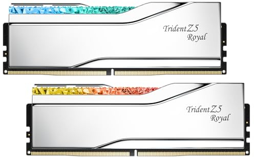 G.SKILL Trident Z5 Royal Series (Intel XMP 3.0) DDR5 RAM 32GB (2x16GB) 7600MT/s CL36-46-46-121 1.40V Desktop Computer Memoria UDIMM – Argento (F5-7600J3646G16GX2-TR5S)