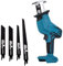 Sierra Sabre inalámbrica para Makita 18V Batería, carrera de hoja 20 mm, sierra sable de 18 V con 4 hojas de sierra, 0-3000 rpm/min, ideal para cortar madera y metal