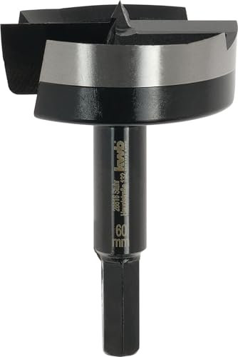 kwb Forstnerbohrer, Ø 60 mm, Topfbohrer (für Holz, geschmiedeter Bohrkopf, Spezialanschliff, schnelle, ausrissfreie Bohrlöcher, 4-seitig geschliffene Zentrierspitze, für Akkuschrauber & Bohrmaschinen)