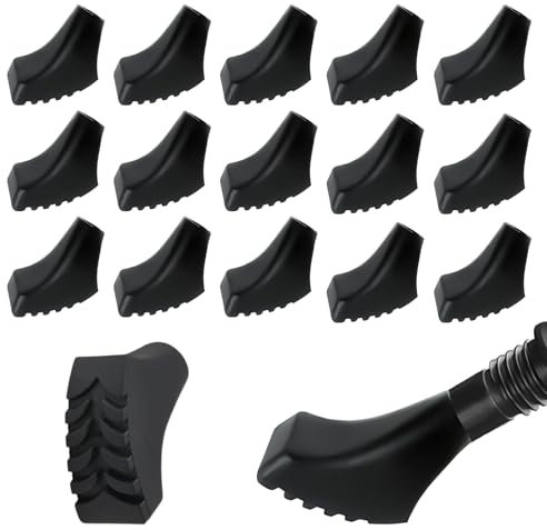 Pack de 16 Tampons pour Bâtons de Marche Nordique, Tampons de Marche Nordique pour Bâtons de Randonnée Bâtons de Trekking Bâtons de Marche Asphalte Gravier Montagnes Bouchons de Randonnée Attaches