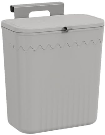 Poubelle Suspendue Cuisine Avec Couvercle - Poubelle De Placard, Idéal Sous Evier | Poubelle Camping Car Pour Cuisine Camping | Poubelle Murale Pour La Cuisine, Salle De Bain, Bureau, Buanderie