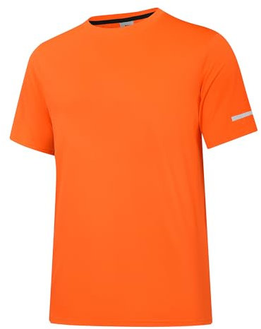 Herren Rash Guard UPF 50+ Sonnenschutzkleidung Kurzarm-T-Shirts für Männer Leichte, schnell trocknende SPF UV Swim Surfing Tees Orange 09-L