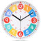 EMITDOOG Wall Clock Modern Colorful Kid's Clock Small Silent Analog Round Simple Quiet Quartz Black Wall Clocks Battery Operated Non Ticking for Bathroom Office Garage School