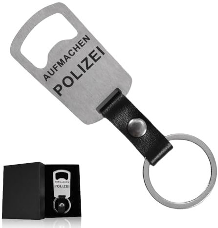 Aufmachen Polizei Flaschenöffner, aus Edelstahl Flaschenöffner Schlüsselanhänger als Geschenk Geburtstag, für Papa Männer Weihnachts Neujahrs Party lustig zubehör