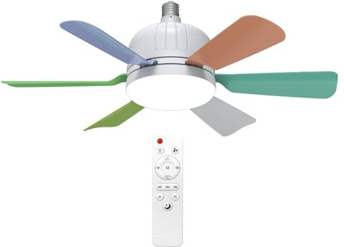 Ventilatore da soffitto, ventilatori da soffitto con luci e telecomando, ventilatore da soffitto con 3 velocità, ventilatore da soffitto con presa E27/E26, 3 velocità, ventilatore da soffitto
