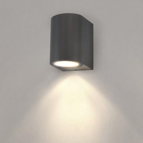 Ledvion 4er Set Wandleuchte IP54 35W GU10 rund dimmbar ohne Leuchtmittel | Für Einfahrt Gartenweg Terrasse oder Fassade geeignet und klar auf den Außeneinsatz ausgerichtet