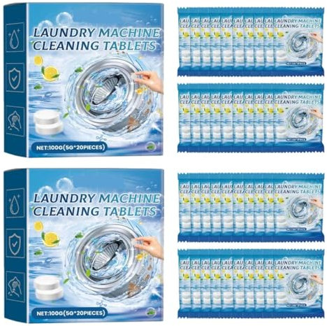 ZMLMAJJ Brausetabletten for Waschmaschinenreiniger, Formel Zur Geruchs- Und Fleckenentfernung for Frische Trommel Und Kleidung(40 Pcs)