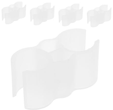 BESTYASH 5pcs Heavy-duty Fastening Clips Double-sided Clamps Pipe Coupling Clamps for Broom Handle Connector Shelf Pole Fence Panel Clip