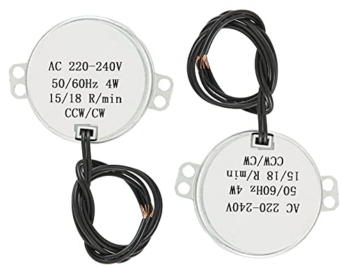 2Pcs AC Fan Motor Synchronous Turntable Motor 15‑18RPM 4W AC220-240V 50/60Hz Synchron Motor for Cup Turner Cuptisserie Rotator