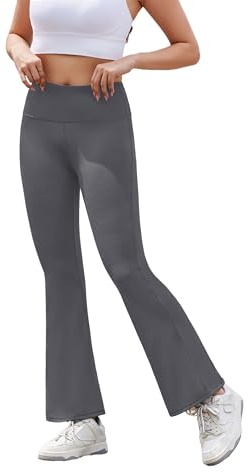 Zeagoo Damen Yoga Hose Bootcut High Waist Schlaghose Lang Stretch Sport Leggings Flared Fitnesshose Bequem Elastisch Jogginghosen