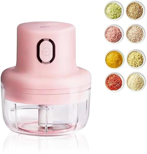 Hachoir Électrique, Polyvalent Hachoir Manuel, Portable Hachoir a Viande, Rechargeable Portable Sans Fil Mini mixeur pour Oignon Légumes Viande Noix Camping Maison (100ML)