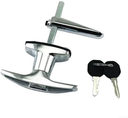 Zinc Alloy T-Handle Lock, with Chrome Finish for Truck Camper Shell Canopy Storage Cabinet Door Replacement(B)