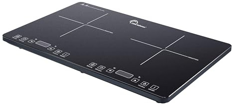 LITTLE BALANCE 8858 Little Induction Duo Induktionskochfeld 2 Flammig Tragbare Kochplatte Schnellkochfeld regelbarer Thermostat 10 Temperaturstufen bis 240°C 3500W schwarz