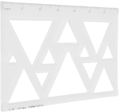 Asixxsix Router Template, Clear Acrylic Inlay Template with Ruler Scale for Woodworking Decorative Jig Tool (Triangular 12 in 1)