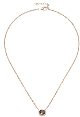 Smart Jewel Collier Collier mit weißen und braunem Zirkonia, Silber 925