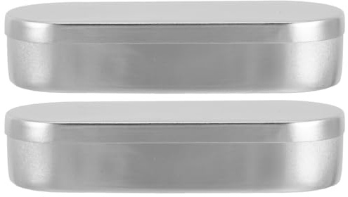 Gadpiparty 2 Stück Instrumenten Sterilisationsbox aus Aluminium 20 Ml mit Deckel Luftdichter Mehrzweck Desinfektionsbehälter für Labor und Medizinische Geräte (15,7 X 6 X 3,3 Cm)
