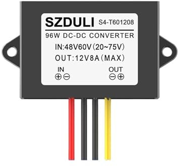 Módulo de Fuente de alimentación Reductor de 48V, 60V a 12V, 3A, 5A, 8A CC, convertidor de Transformador for vehículo de 20~72V a 12V(60V to 12V 8A 96W)