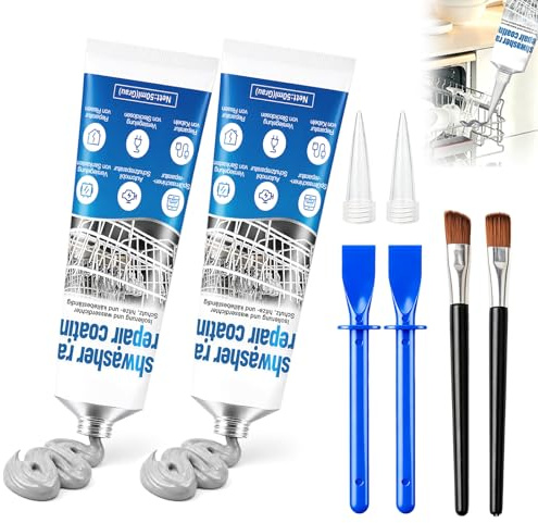 Daozhogo Spülmaschinenkorb Rost Reparatur, 100ml Geschirrspüler Korb Reparatur Gummi, Wasserfest, Rostfrei und Hitzebeständig für Reparatur des Geschirrspülerkorbs (grau)