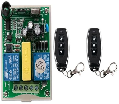Kit apri cancello, AC 220V 2 CH 2CH RF Interruttore di telecomando senza fili Ricevitore + Trasmettitore Motore tubolare Porta del garage Schermo proiezione Persiane